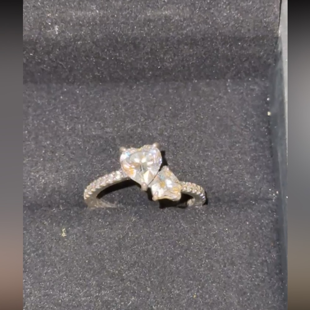 Pandora Silver Heart-Shaped Ring Size 6